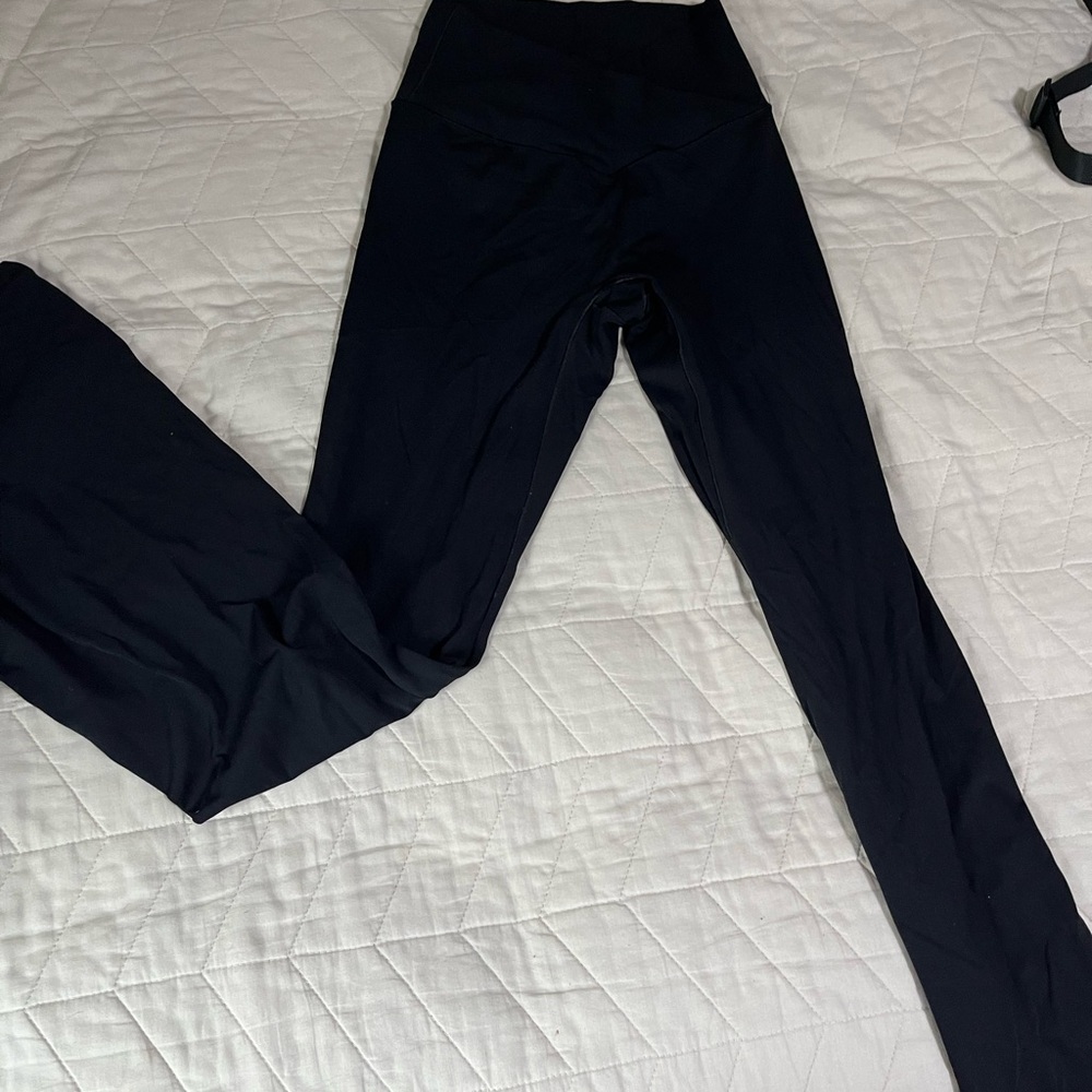 Black High-Waisted flared Leggings
